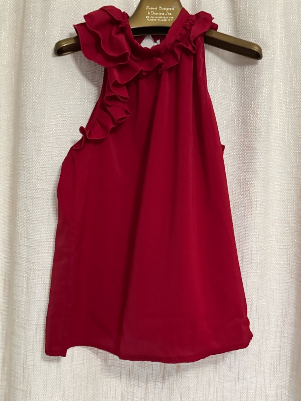 SHEIN Red Ruffle High-Neck Sleeveless Camisole - Picture 3 of 4